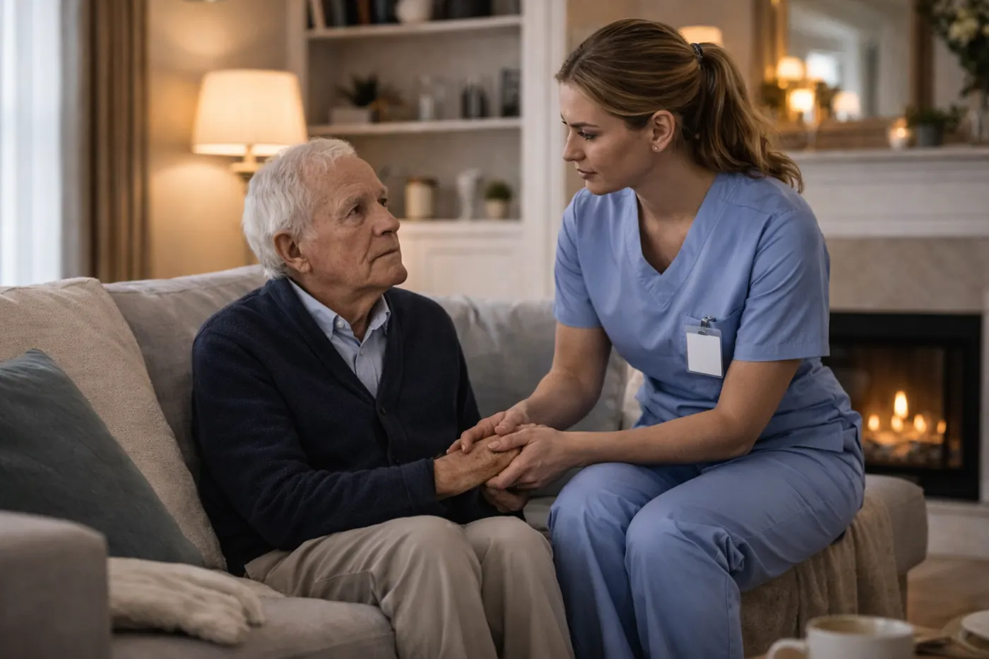PCM Homecare carer with a client at home